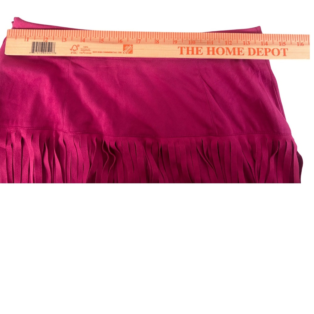 Sincerely Jules Magenta Fringe Mini Skirt - Picture 4 of 6